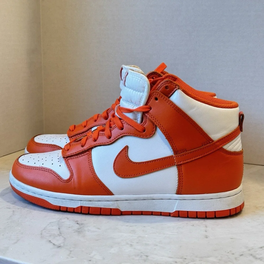 Nike Dunk High Top Retro Syracuse Orange White Swoosh Lace Up Men 8.5 DD1399-101